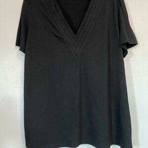 Classic Black V-Neck Women's Top